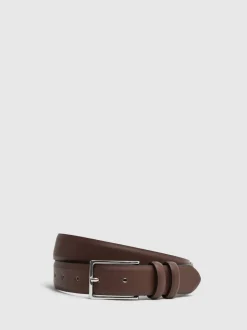 Riemen En Bretels*Reiss - - Dante - Gladde leren riem Lichtbruin