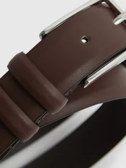 Riemen En Bretels*Reiss - - Dante - Gladde leren riem Lichtbruin