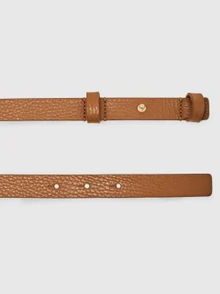 Ceintuurs*Reiss - - Leren Hayley riem met vierkant scharnier Lichtbruin