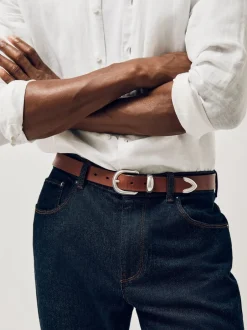 Riemen En Bretels*Reiss - Jonny Leather Western Belt Lichtbruin