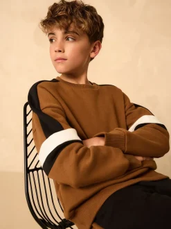 Joggingbroeken|Sweaters En Hoody´S|Next - Set met colourblock-trui (3-16jr) Lichtbruin