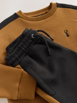Joggingbroeken|Sweaters En Hoody´S|Next - Set met colourblock-trui (3-16jr) Lichtbruin