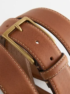 Riemen En Bretels*Next Lichtbruin - Signature leren riem met contrastnaden