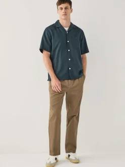 Broeken En Chino's*Next - Single Pleated Stretch Chinos Trousers Lichtbruin