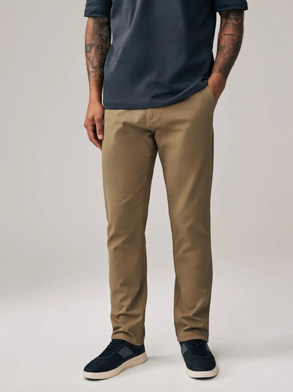Broeken En Chino's|Next Lichtbruin - Slim Fit - Stretchy chino