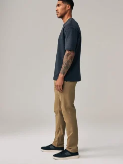 Broeken En Chino's|Next Lichtbruin - Slim Fit - Stretchy chino