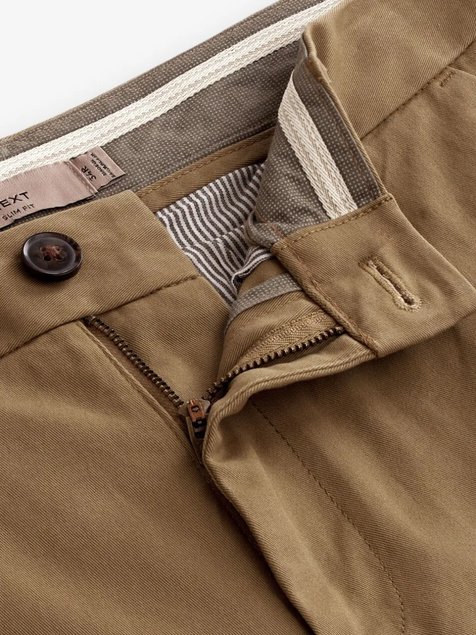 Broeken En Chino's|Next Lichtbruin - Slim Fit - Stretchy chino