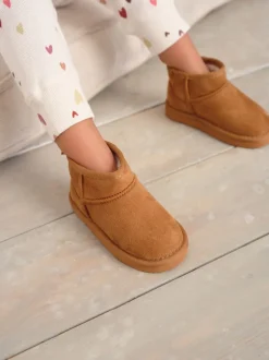 Pantoffels|Pantoffels*Next Lichtbruin - Slipper Pull On Ankle Boots