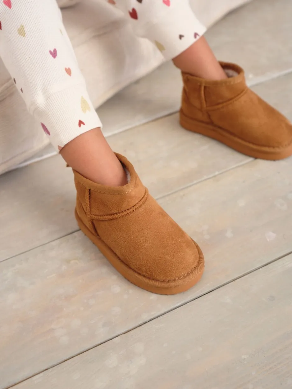 Pantoffels|Pantoffels*Next Lichtbruin - Slipper Pull On Ankle Boots
