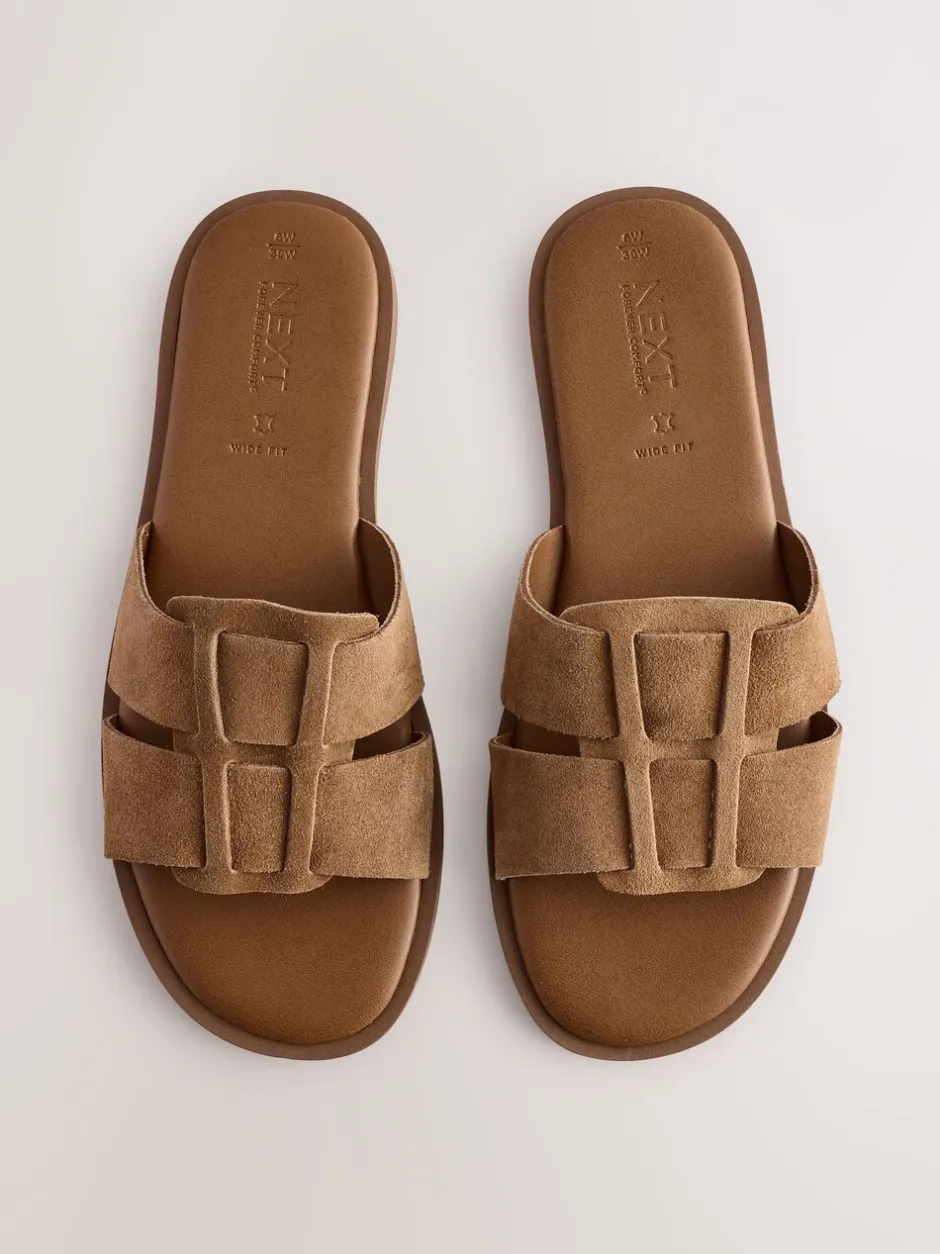 Ruimvallend En Extraruimvallend|Next Lichtbruin - Slotted Muilsandalen