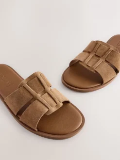 Ruimvallend En Extraruimvallend|Next Lichtbruin - Slotted Muilsandalen