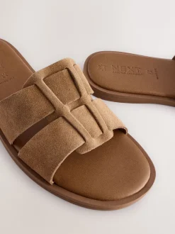 Ruimvallend En Extraruimvallend|Next Lichtbruin - Slotted Muilsandalen
