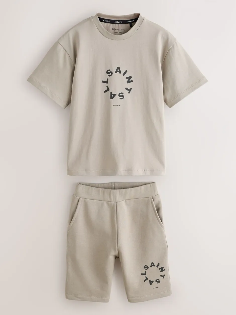 Shorts*smALLSAINTS - Tierra set van T-shirt en sweatshorts Lichtbruin