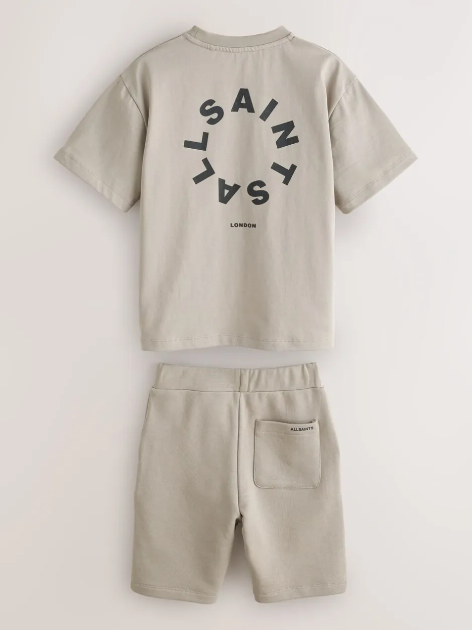 Shorts*smALLSAINTS - Tierra set van T-shirt en sweatshorts Lichtbruin