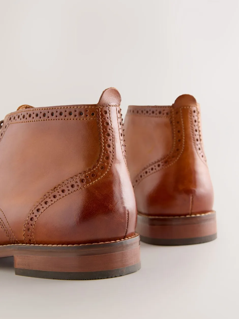 Boots|Formele Schoenen*Next Lichtbruin - Smart Brogue Leather Boots