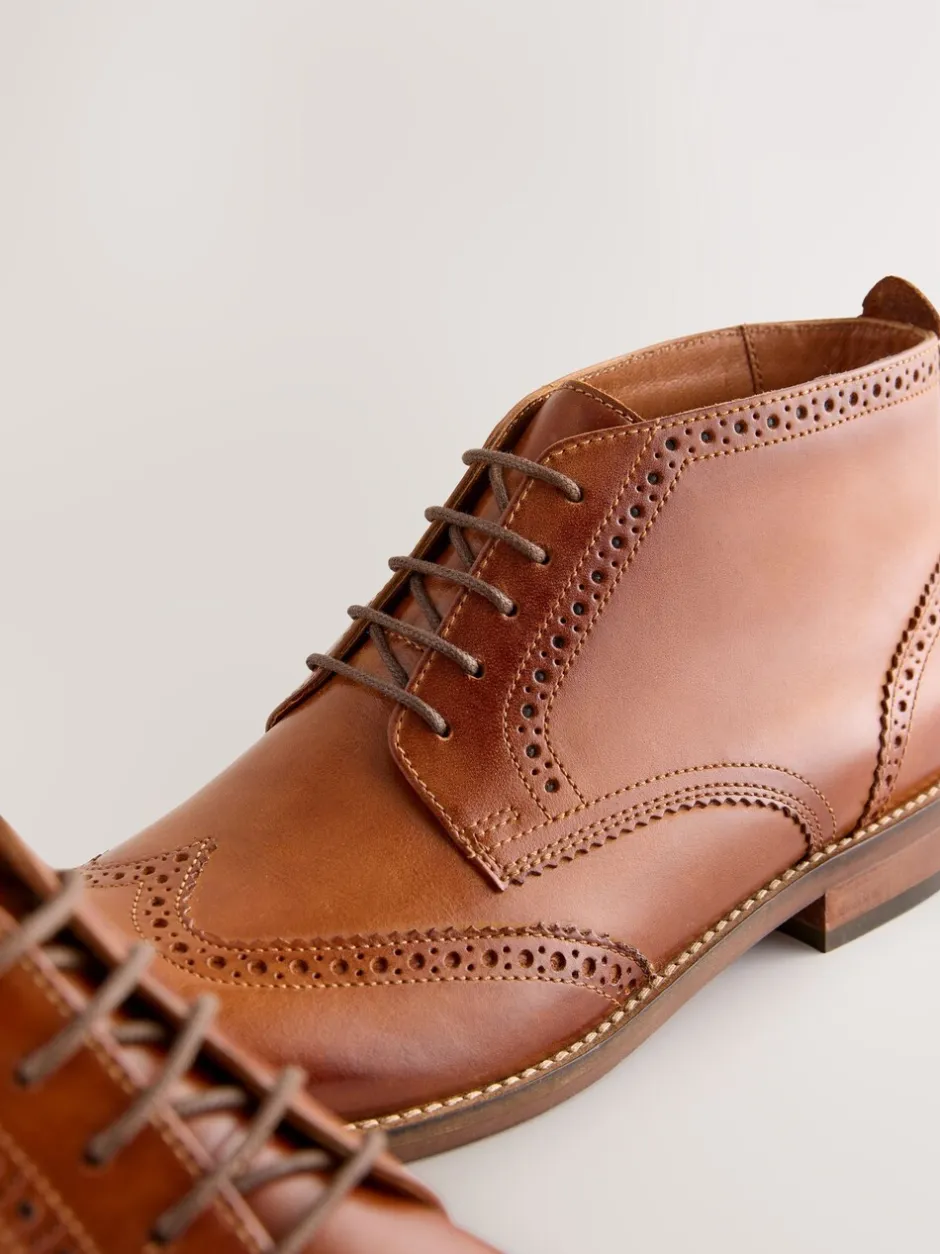 Boots|Formele Schoenen*Next Lichtbruin - Smart Brogue Leather Boots