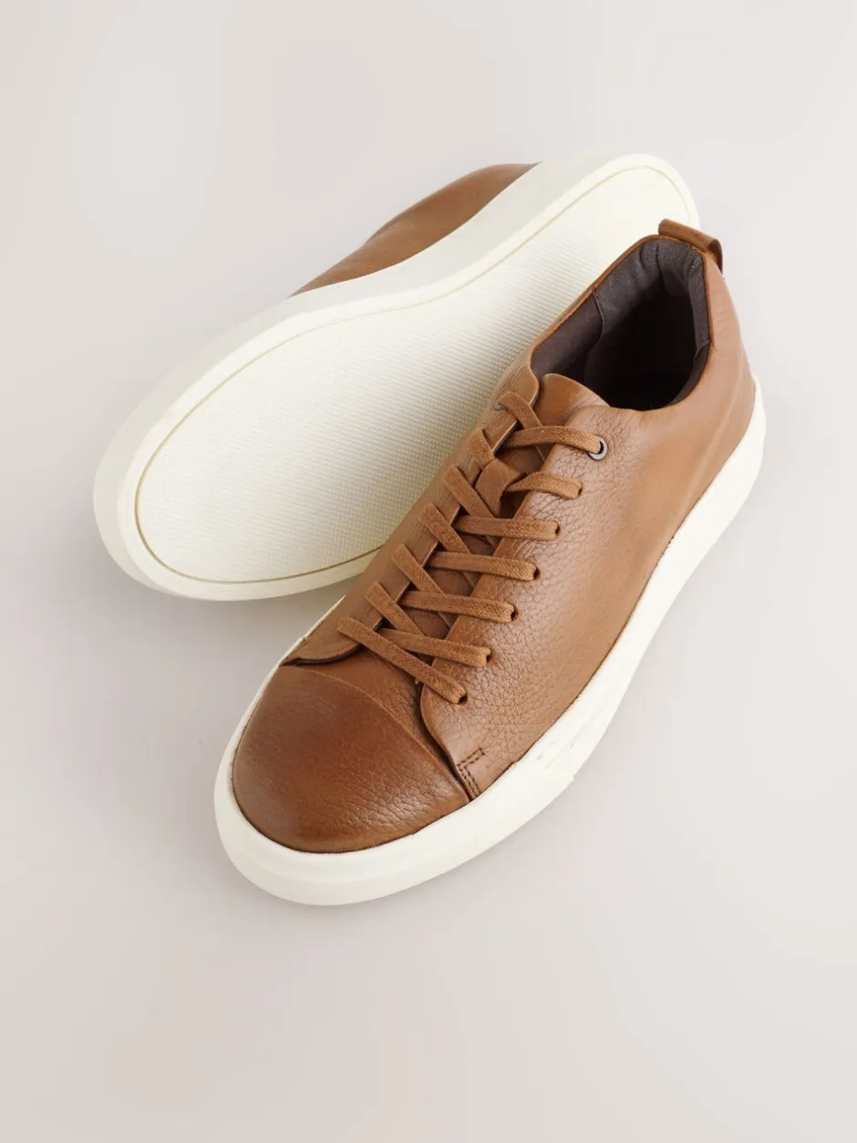 Sneakers|Next - Smart Casual Toe Cap Leather Longline Trainers Lichtbruin