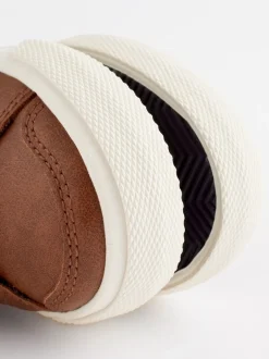 Sneakers|Next - Sneakers met twee klittenbandjes Lichtbruin
