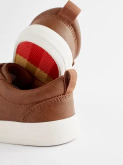 Sneakers|Next - Sneakers met twee klittenbandjes Lichtbruin
