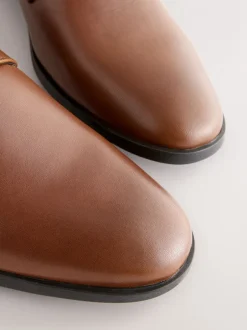 Formele Schoenen|Schoenen|Next - Standaard pasvorm - Egaal leren derbyschoenen Lichtbruin