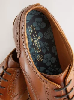 Schoenen|Formele Schoenen*Next - Standaard pasvorm - Brogues van leer met contrasterende zool Lichtbruin