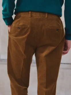 Formele Broek|Next - Straight Fit Smart Cotton Rich Cord Trousers Lichtbruin