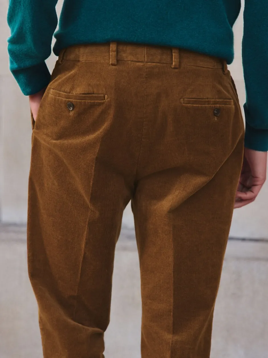 Formele Broek|Next - Straight Fit Smart Cotton Rich Cord Trousers Lichtbruin