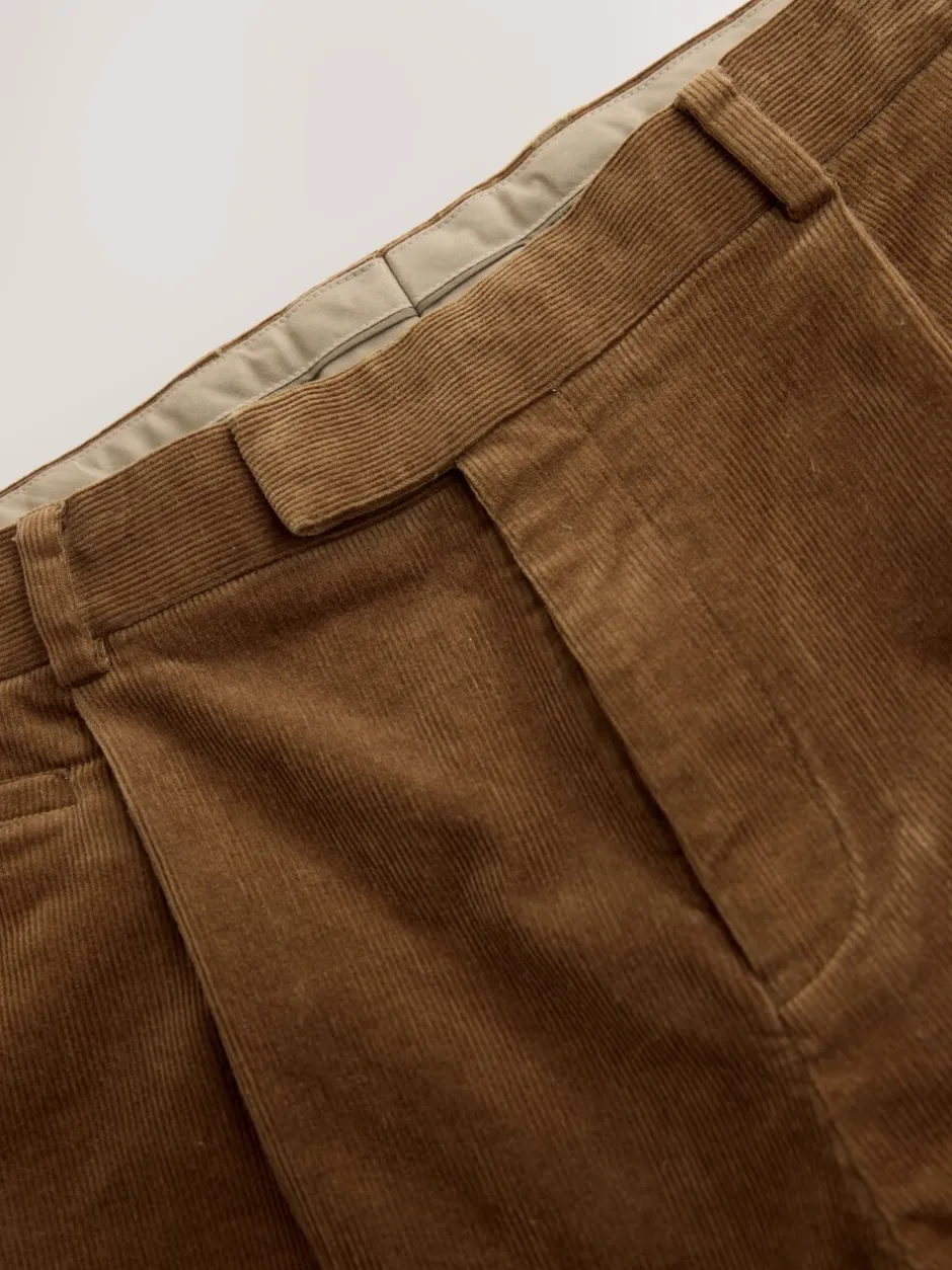 Formele Broek|Next - Straight Fit Smart Cotton Rich Cord Trousers Lichtbruin