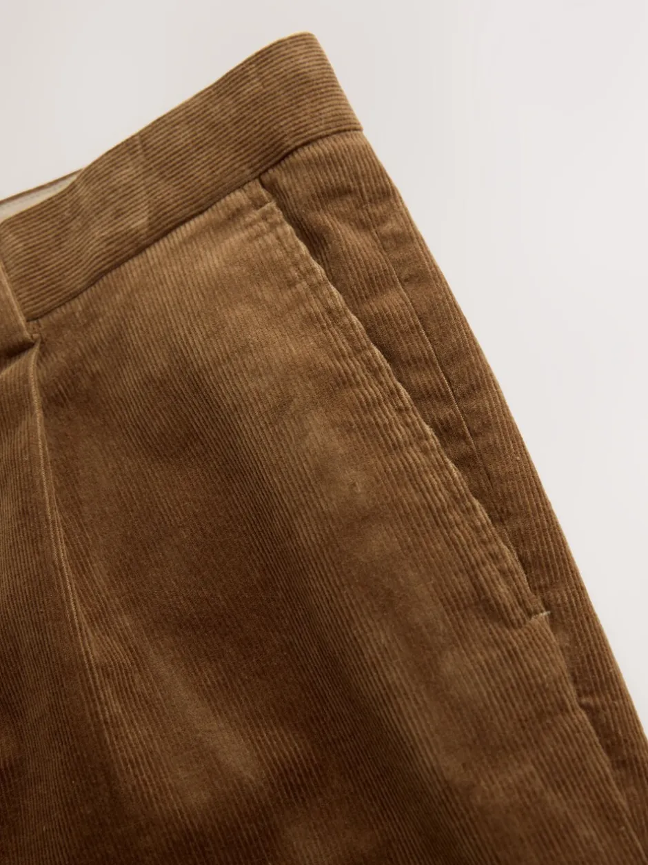 Formele Broek|Next - Straight Fit Smart Cotton Rich Cord Trousers Lichtbruin