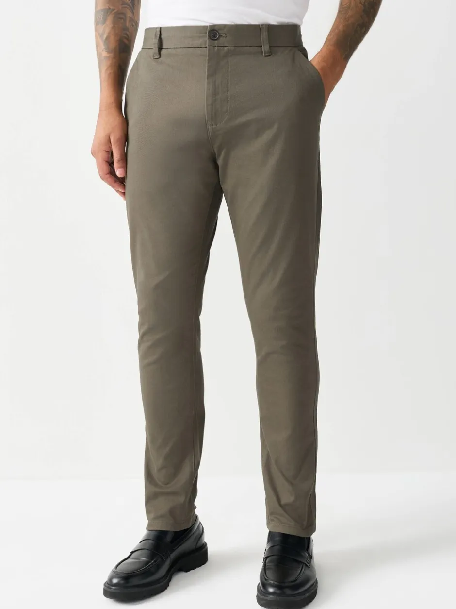 Broeken En Chino's*Next Lichtbruin - Strakke Pasvorm - Stretchy chino