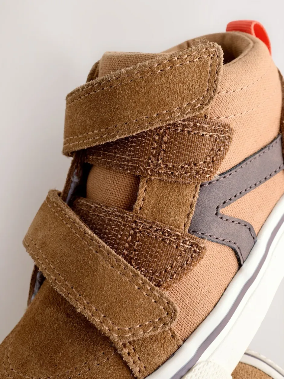 Boots|Next - Suède hoge sneakers met klittenbandsluiting Lichtbruin