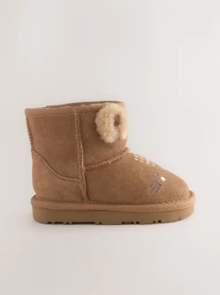 Boots*Next Lichtbruin - Suède instaplaarzen