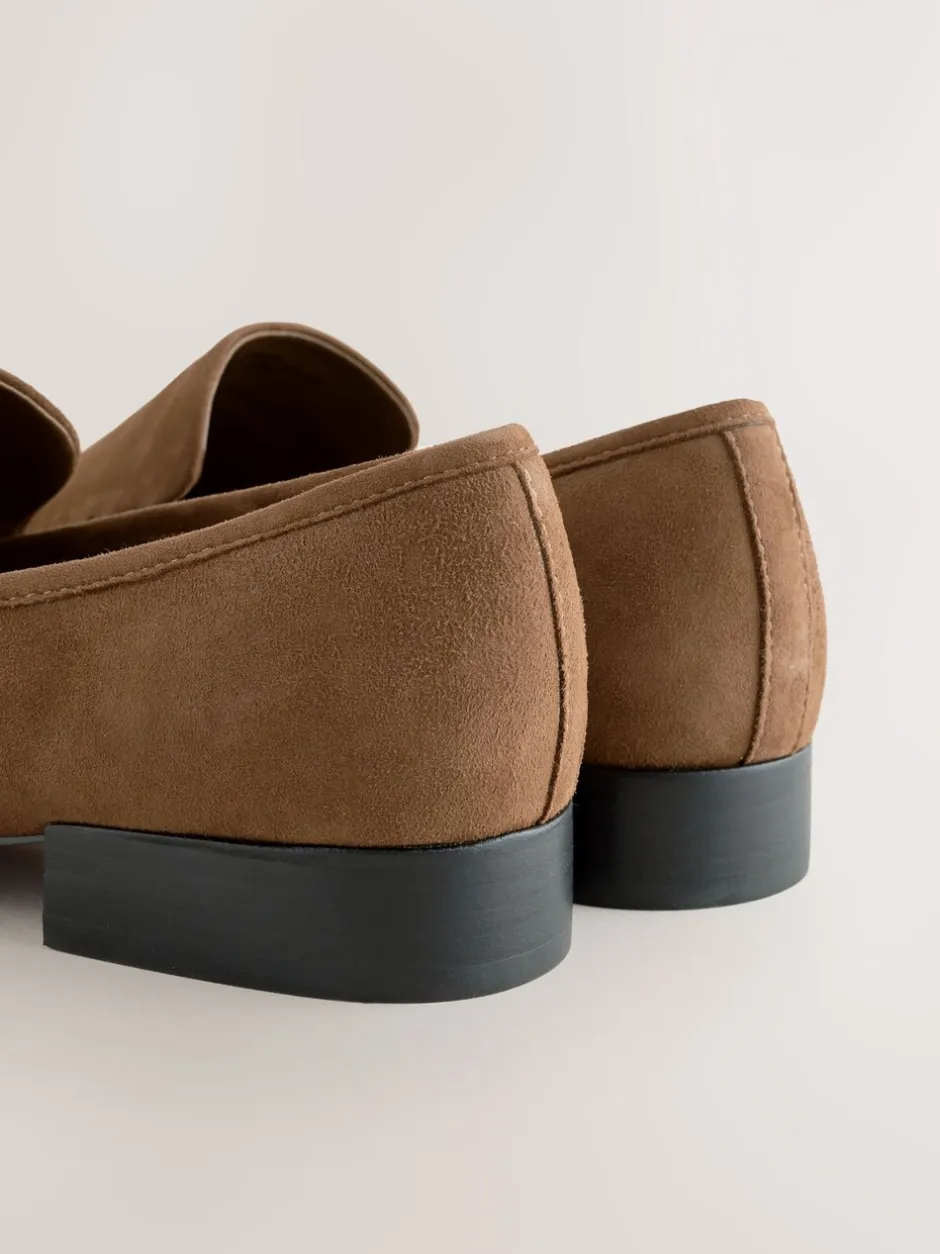 Lage Schoenen*Next - Suède ronde neus Instappers Lichtbruin