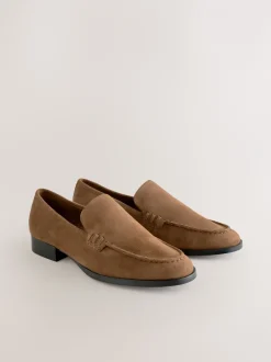 Lage Schoenen*Next - Suède ronde neus Instappers Lichtbruin