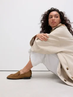 Lage Schoenen*Next - Suède ronde neus Instappers Lichtbruin