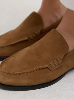 Lage Schoenen*Next - Suède ronde neus Instappers Lichtbruin