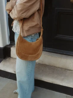 Tassen En Portemonnees|Next Lichtbruin - Suede Scoop Cross-Body Bag