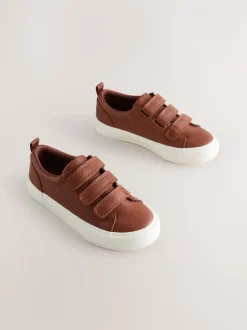 Sneakers*Next - Touch Fastening Slimme Casual Trainers Lichtbruin