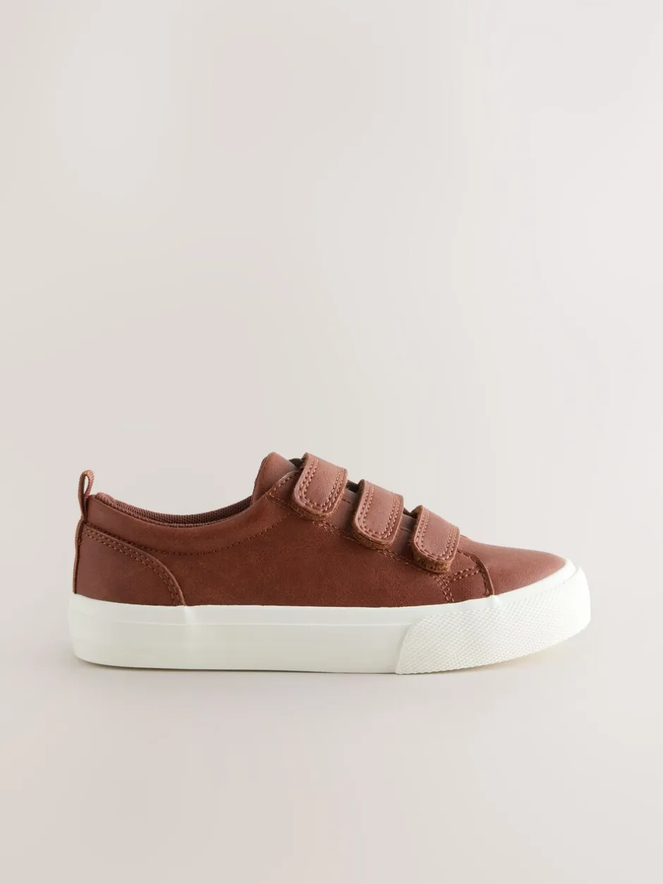 Sneakers*Next - Touch Fastening Slimme Casual Trainers Lichtbruin