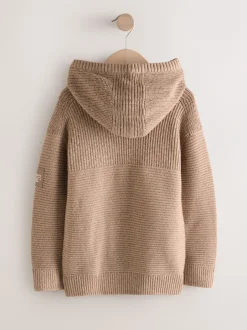 Truien En Breisels|Sweaters En Hoody´S*Next Lichtbruin - Utility gebreide hoodie (3-16jr)