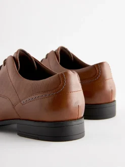 Schoenen|Formele Schoenen|Next - Wijde pasvorm - Derbyschoenen met veter Lichtbruin