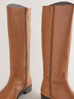 Ruimvallend En Extraruimvallend|Next - Forever Comfort® platte rijlaarzen Lichtbruin leer