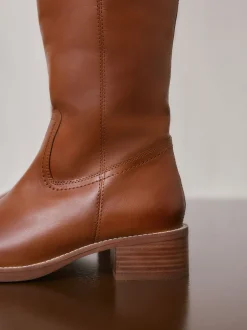 Boots*Next - Forever Comfort® kniehoge instaplaarzen Lichtbruin leer