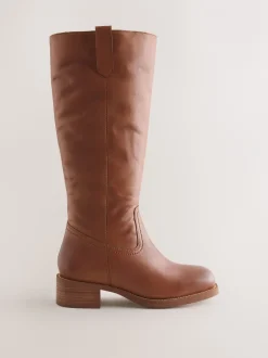 Boots*Next - Forever Comfort® kniehoge instaplaarzen Lichtbruin leer