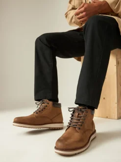 Boots|Next - Leren hoge schoenen Lichtbruin/bruin