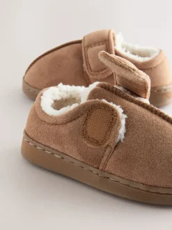 Pantoffels|Next - Warm gevoerde pantoffels met kuipzool Lichtbruin/bruin
