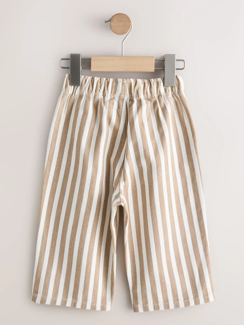 Broeken En Chino's*Next Lichtbruin/wit gestreept - Wijde broek met elastische taille (3mnd-7jr)