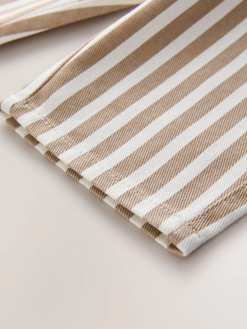 Broeken En Chino's*Next Lichtbruin/wit gestreept - Wijde broek met elastische taille (3mnd-7jr)