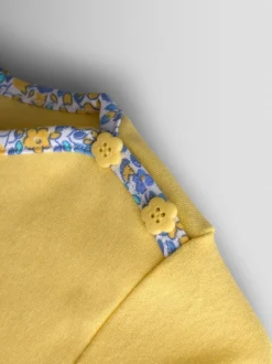 T-Shirts|Jojo Maman Bébé - - Bretons gestreepte top met eendzakje Lichtgeel