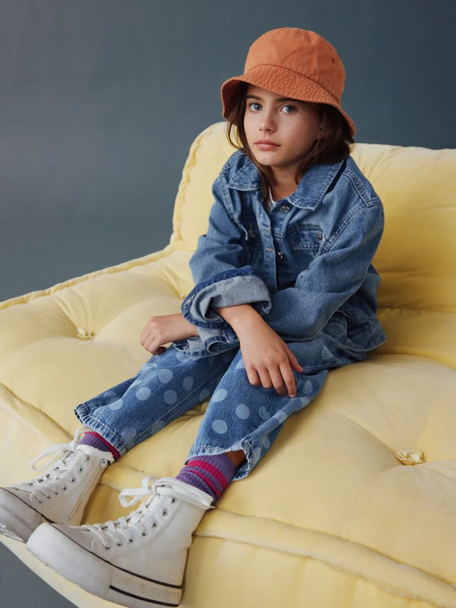 Jeans|Next Lichtgewassen Stippen - Barrel jeans (3-16jaar)